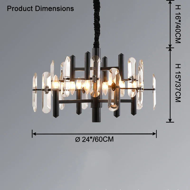 WOMO Black Candle Crystal Chandelier-WM2519 - Image 18