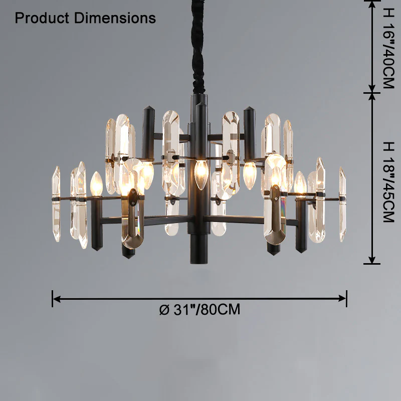 WOMO Black Candle Crystal Chandelier-WM2519 - Image 20