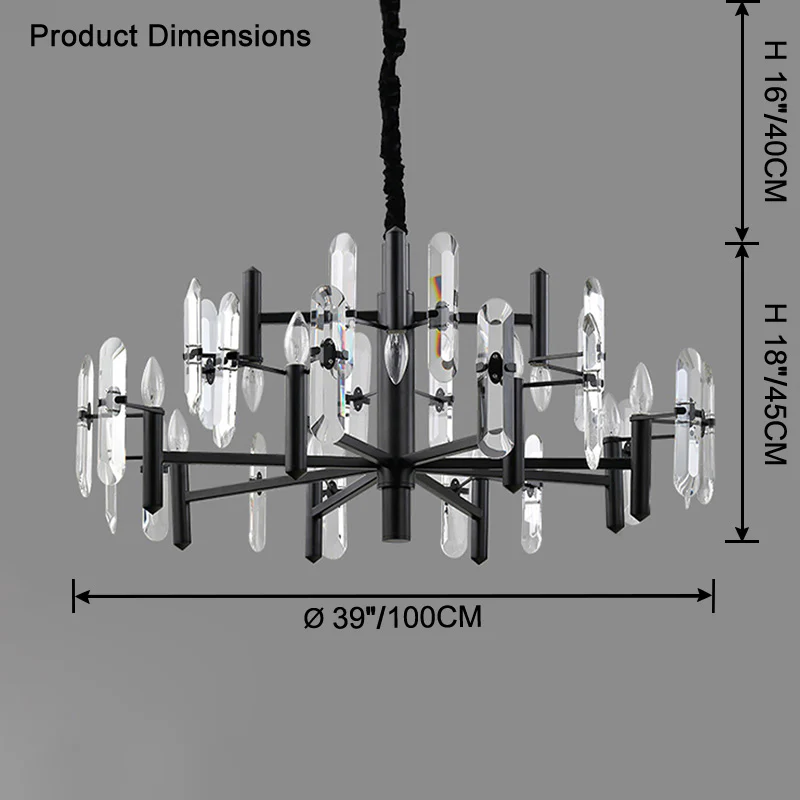 WOMO Black Candle Crystal Chandelier-WM2519 - Image 22