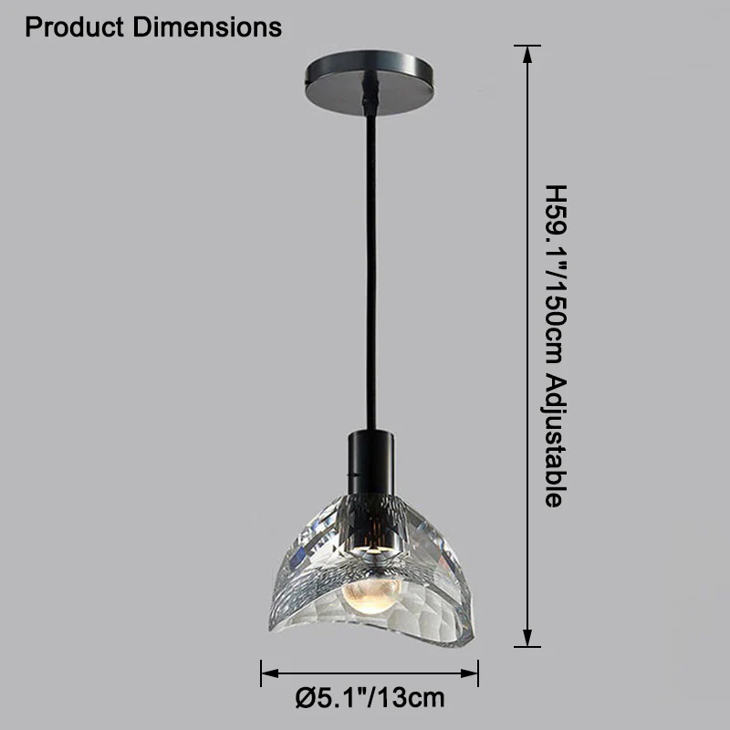 WOMO Small Black Crystal Pendant Light-WM2561 - Image 18