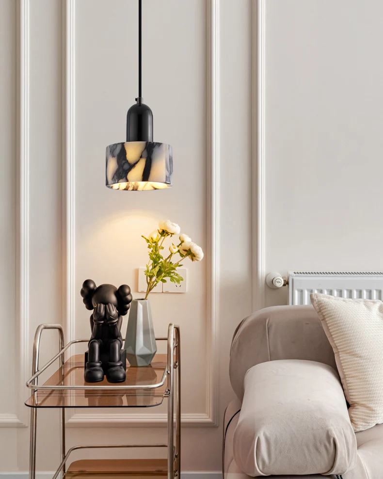 WOMO Black Dome Stone Pendant Light-WM3001 - Image 2
