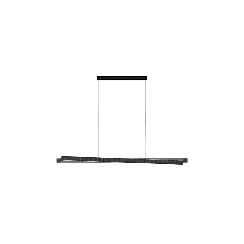 WOMO Black Fluted Glass Linear Pendant Light-WM2310 - Image 10