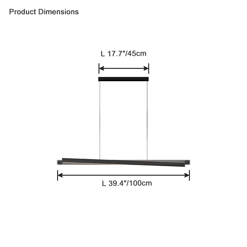 WOMO Black Fluted Glass Linear Pendant Light-WM2310 - Image 11