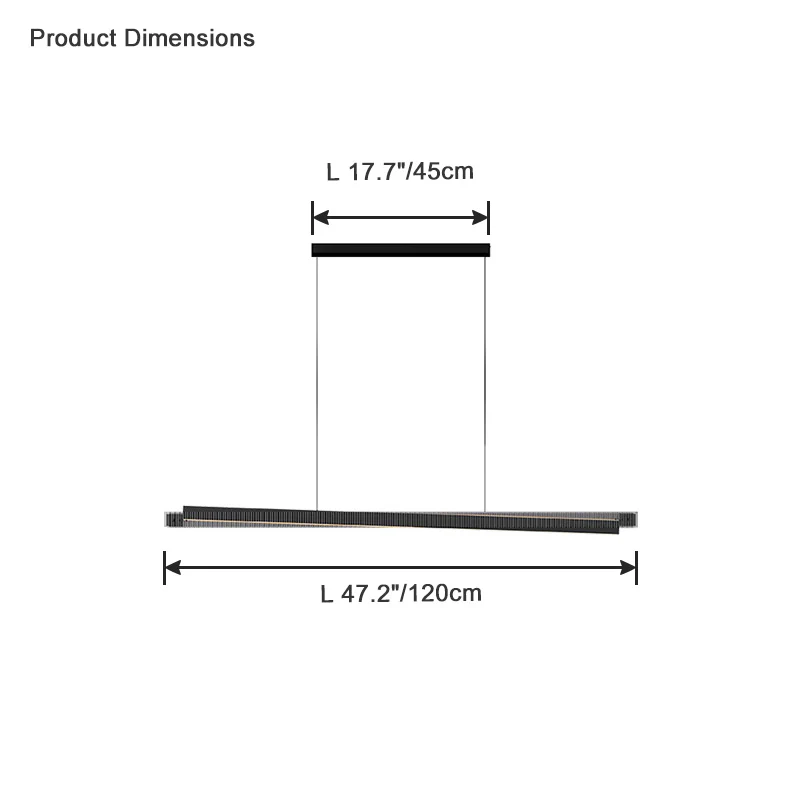 WOMO Black Fluted Glass Linear Pendant Light-WM2310 - Image 13