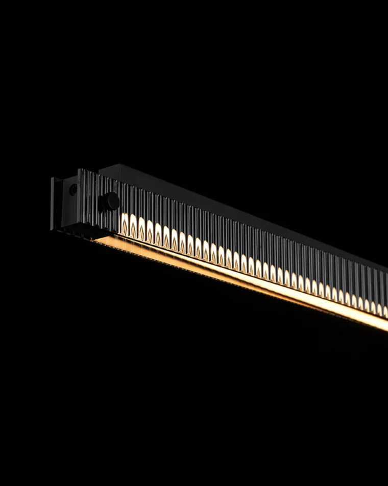 WOMO Black Fluted Glass Linear Pendant Light-WM2310 - Image 6
