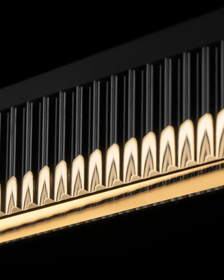 WOMO Black Fluted Glass Linear Pendant Light-WM2310 - Image 8