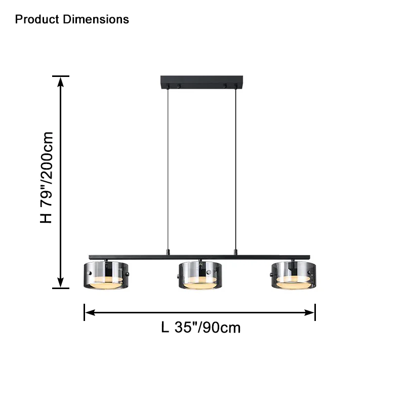 WOMO Black Glass Drum Pendant Light-WM2592 - Image 11
