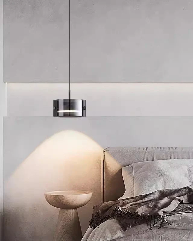 WOMO Black Glass Drum Pendant Light-WM2592 - Image 5