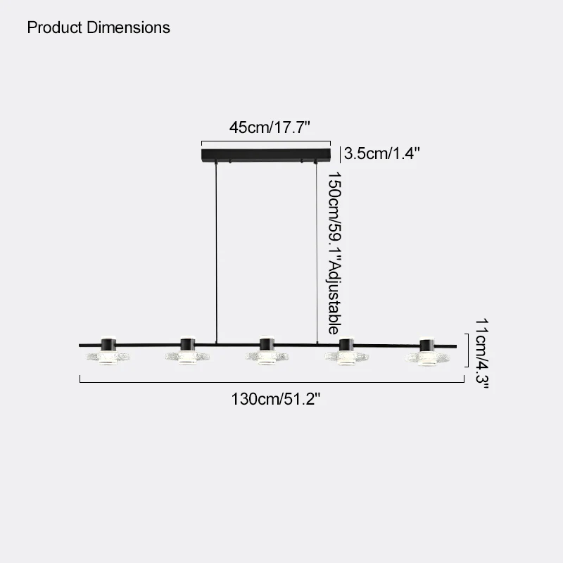 WOMO Black Linear Chandelier-WM2222 - Image 23