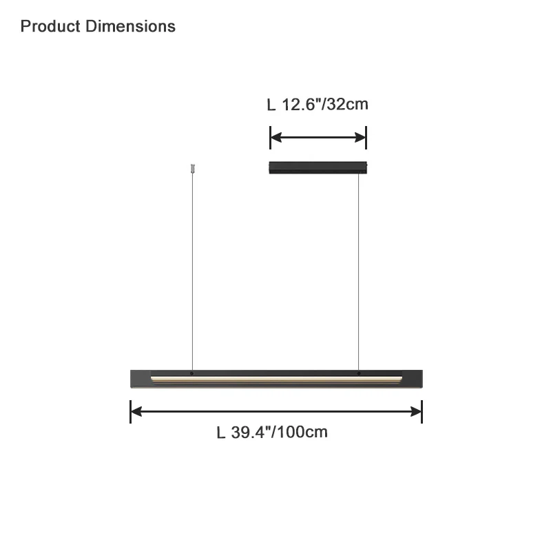 WOMO Black Glass Linear Pendant-WM2309 - Image 12
