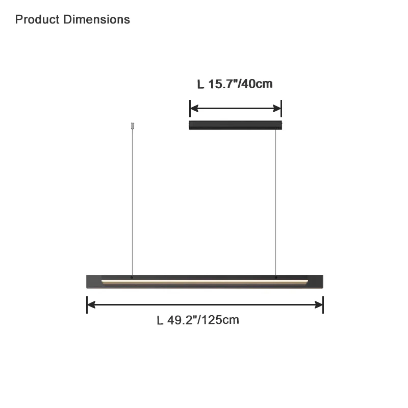 WOMO Black Glass Linear Pendant-WM2309 - Image 14