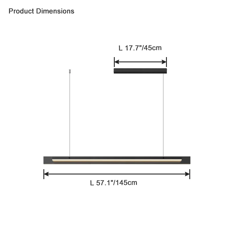 WOMO Black Glass Linear Pendant-WM2309 - Image 16