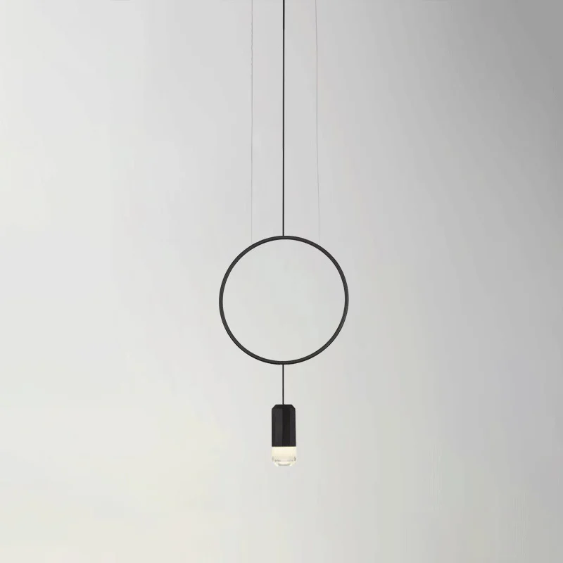 WOMO Black Ring Pendant Light-WM2608 - Image 11