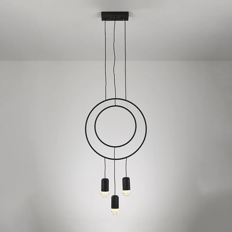 WOMO Black Ring Pendant Light-WM2608 - Image 15