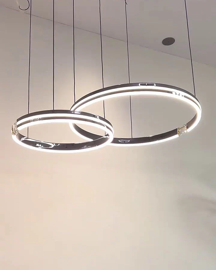 WOMO Black Led Ring Chandelier-WM2365 - Image 4