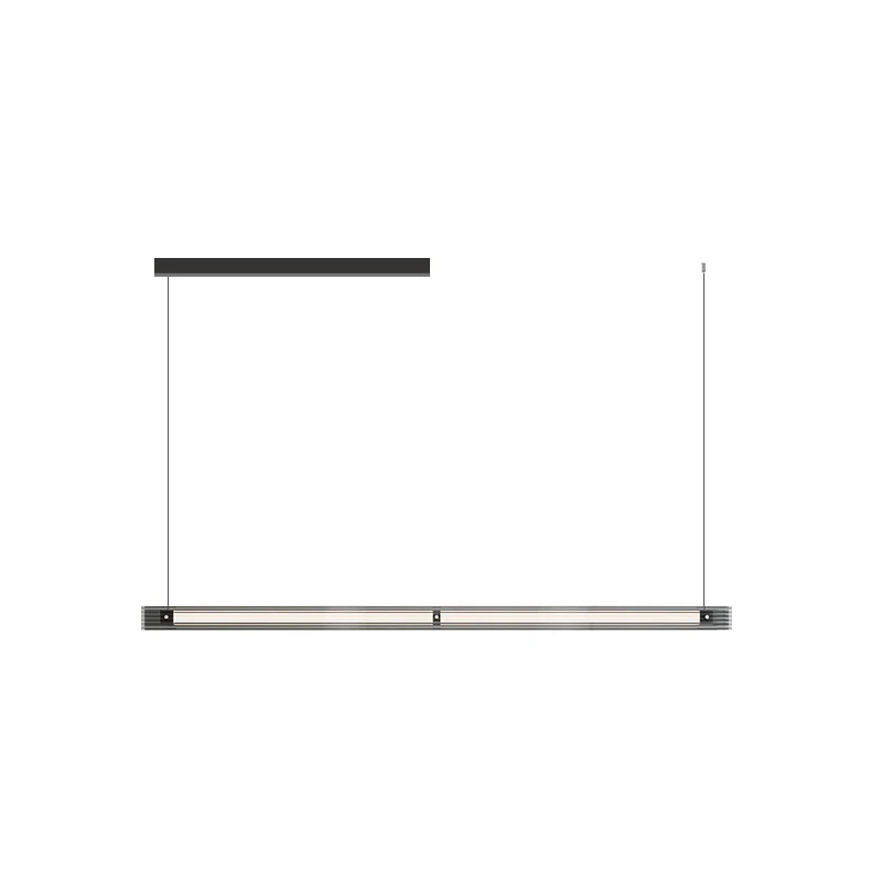 WOMO Black Ribbed Glass Linear Pendant Light-WM2308 - Image 15