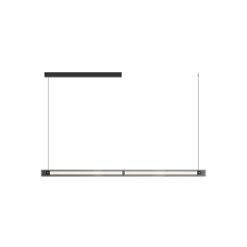 WOMO Black Ribbed Glass Linear Pendant Light-WM2308 - Image 17