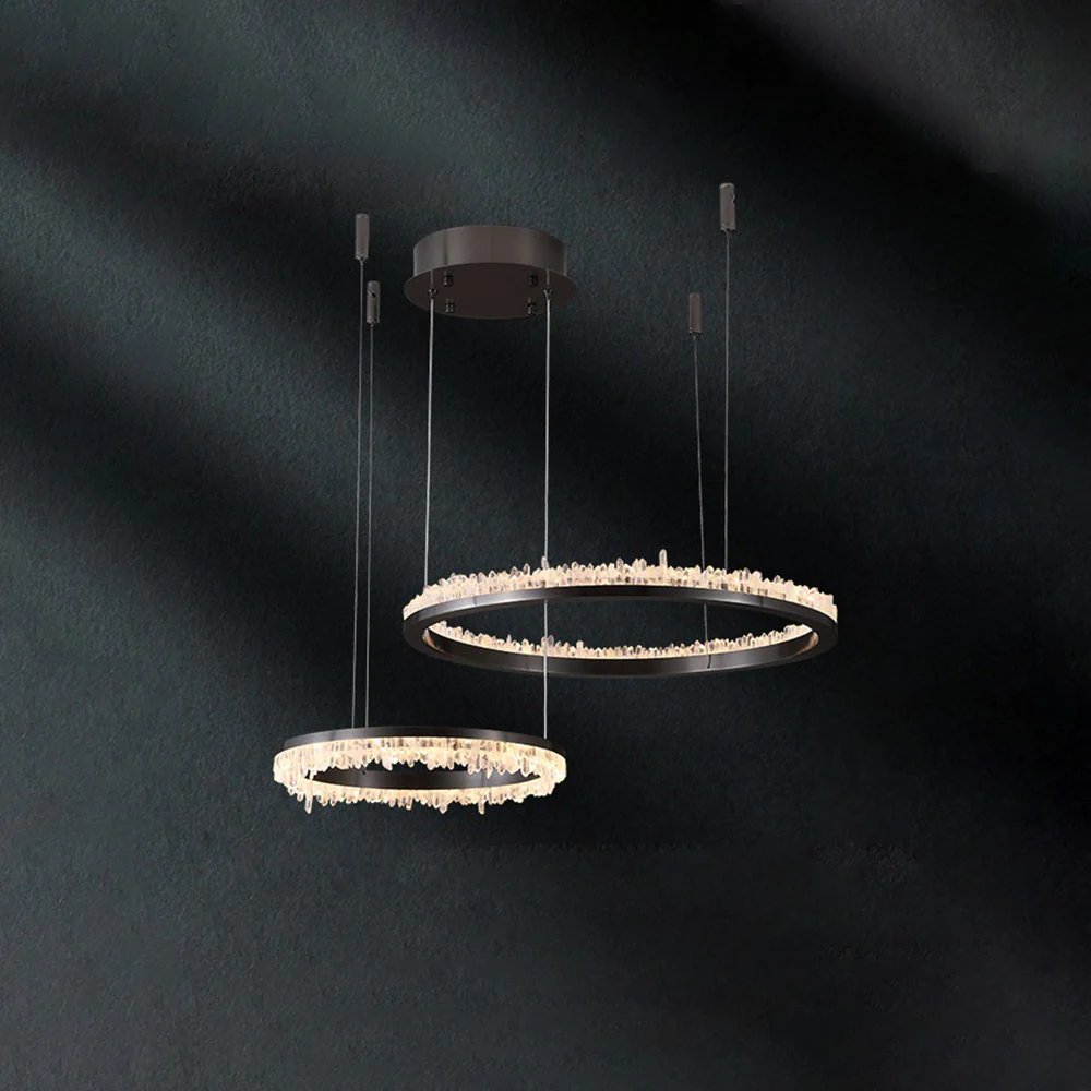 WOMO Black Ring Crystal Chandelier-WM2716 - Image 12