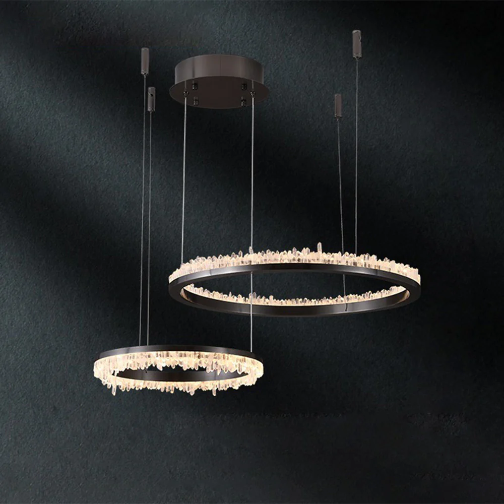 WOMO Black Ring Crystal Chandelier-WM2716 - Image 14