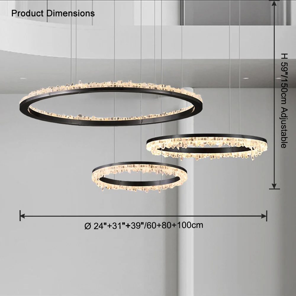 WOMO Black Ring Crystal Chandelier-WM2716 - Image 21