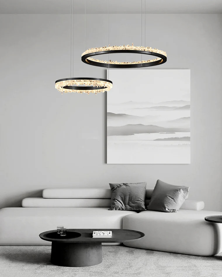 WOMO Black Ring Crystal Chandelier-WM2716 - Image 3