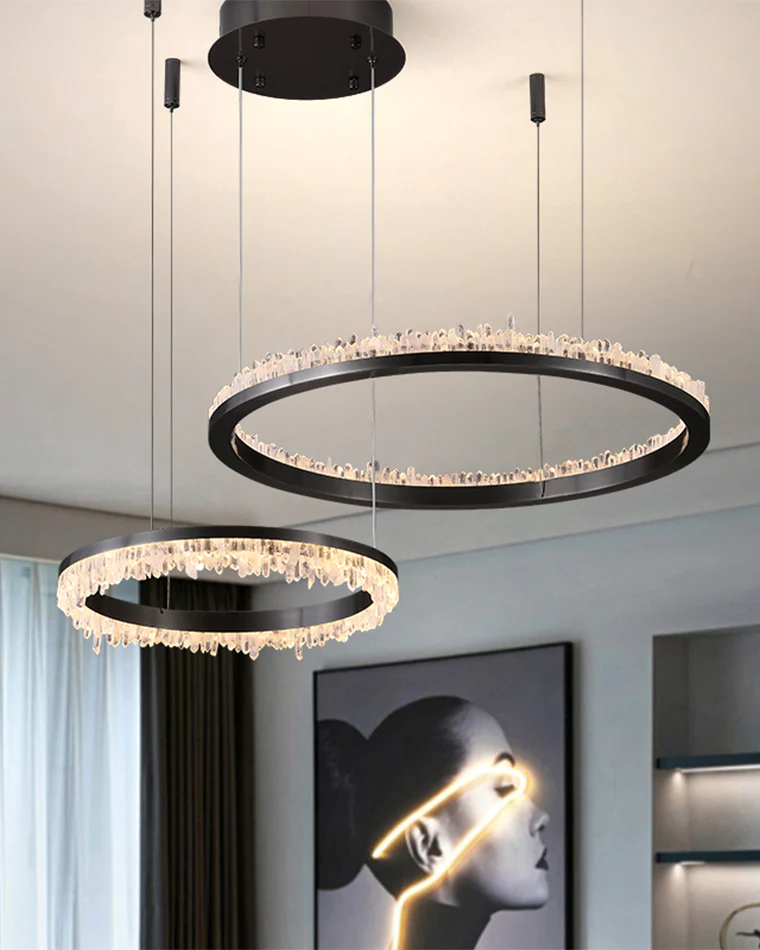WOMO Black Ring Crystal Chandelier-WM2716 - Image 5
