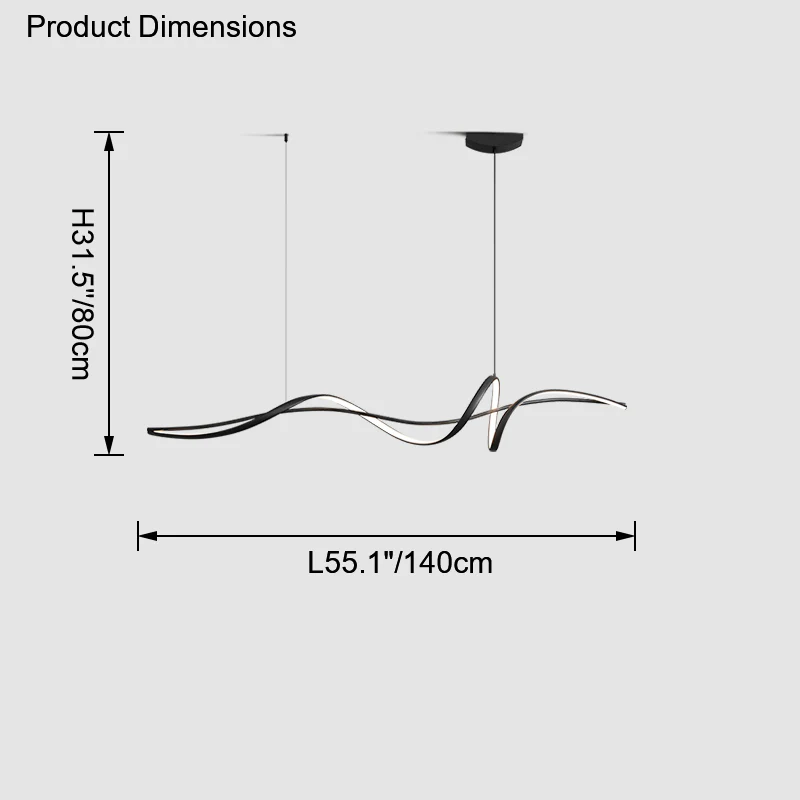 WOMO Black Spiral Led Pendant Light-WM2299 - Image 11