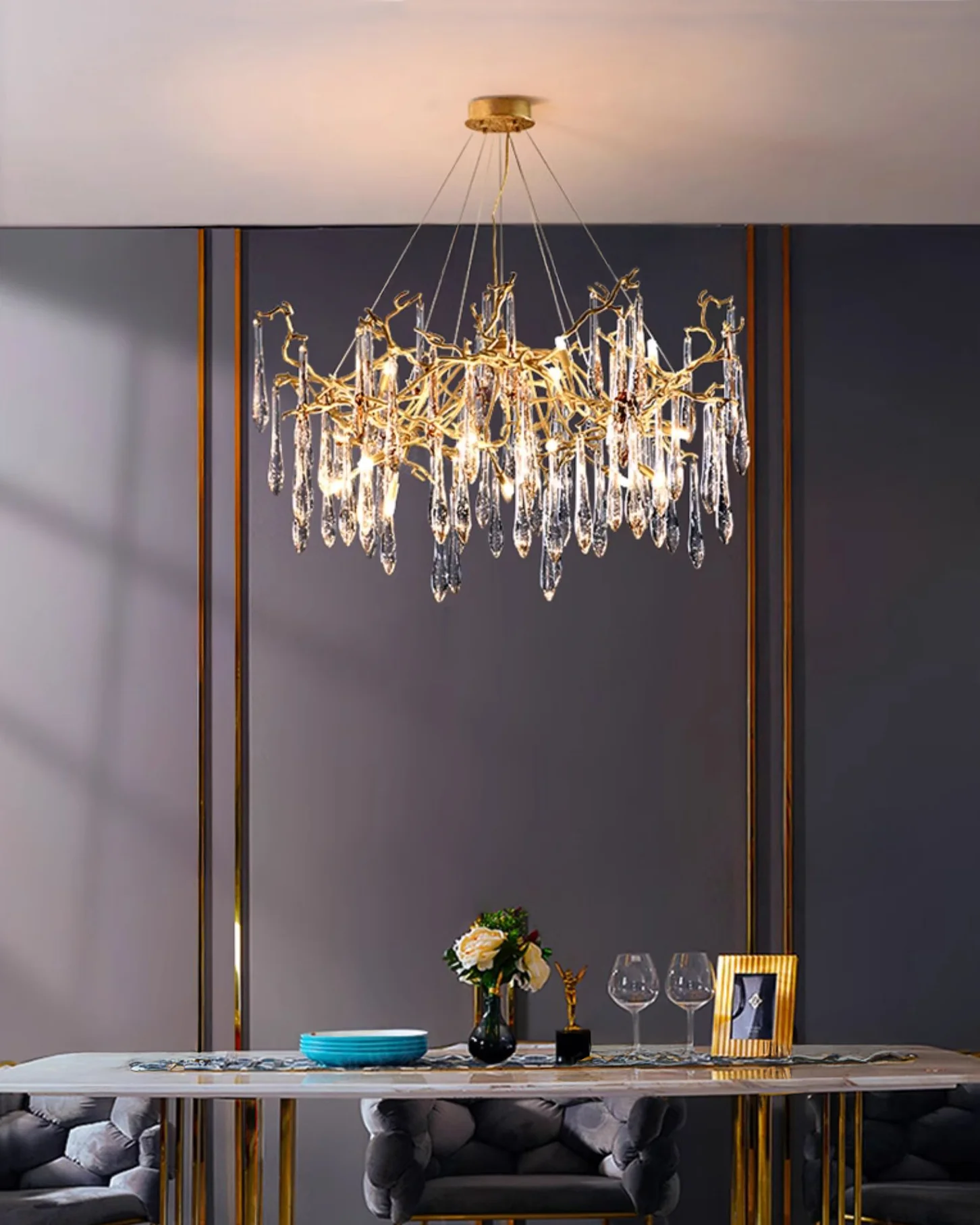 WOMO Branch Raindrop Crystal Chandelier-WM3049 - Image 3