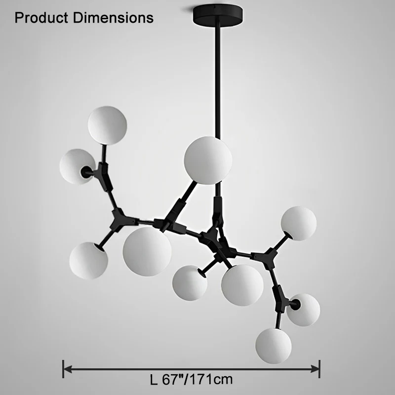 WOMO Branching Bubble Frosted Glass Chandelier-WM2514 - Image 23