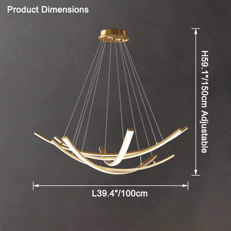 WOMO Arc Led Brass Chandelier-WM2569 - Image 13