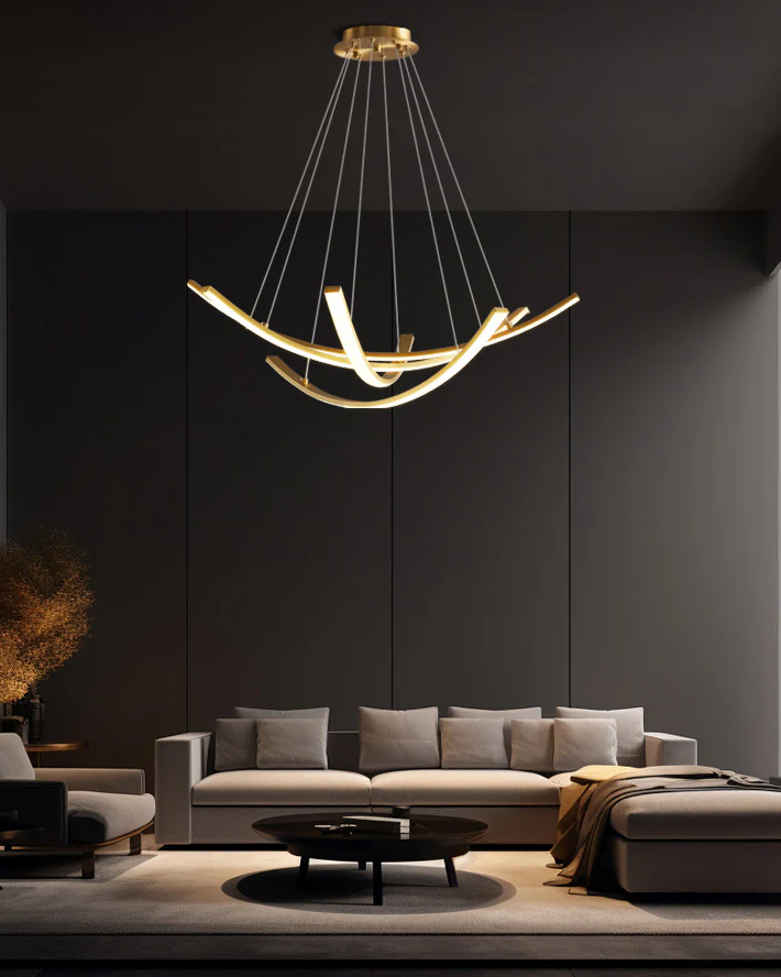 WOMO Arc Led Brass Chandelier-WM2569 - Image 2