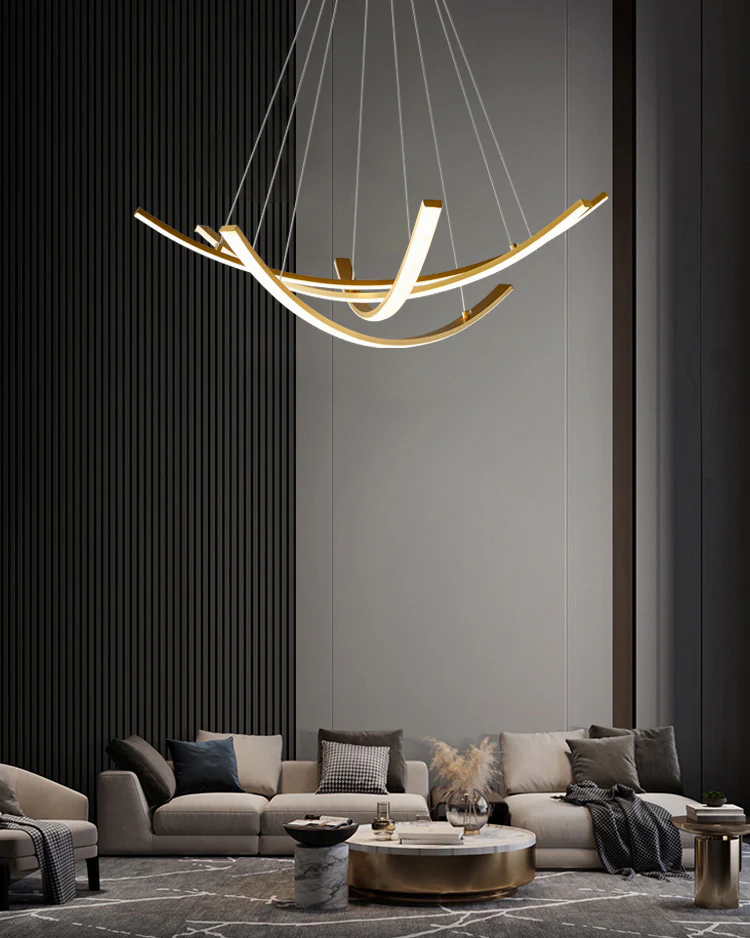 WOMO Arc Led Brass Chandelier-WM2569 - Image 4