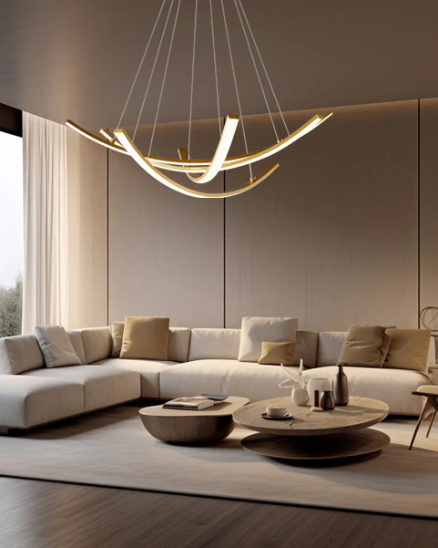 WOMO Arc Led Brass Chandelier-WM2569 - Image 7
