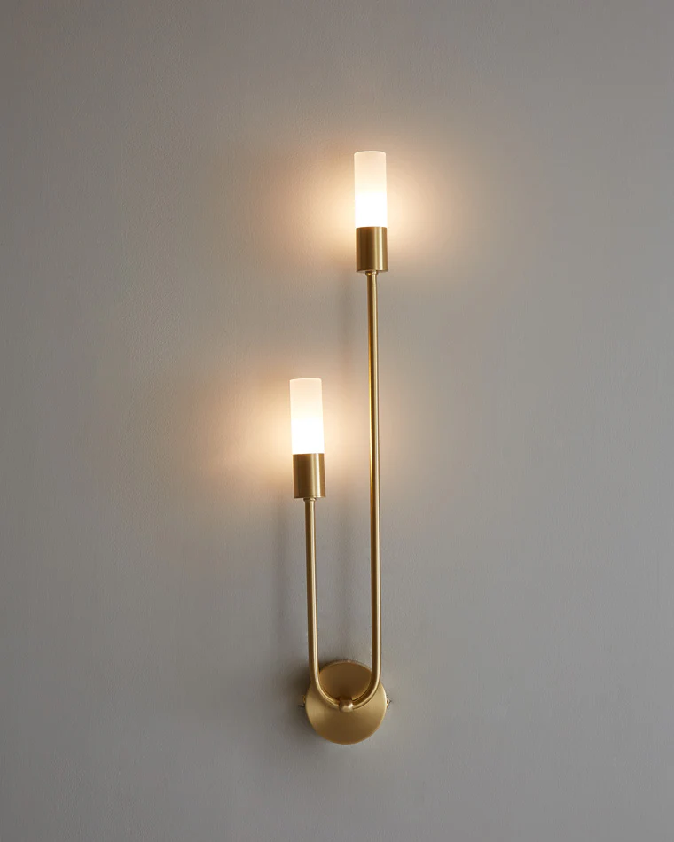 WOMO Black and Brass Modern Candelabra Wall Sconce-WM6096 - Image 14
