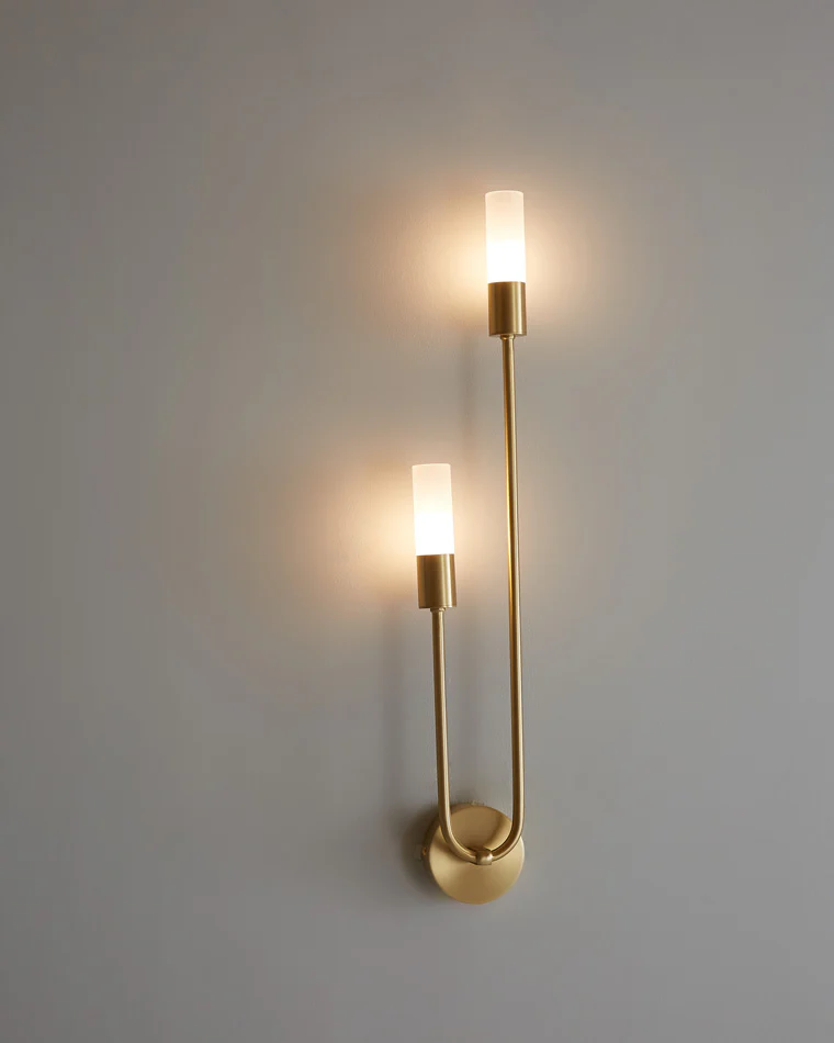 WOMO Black and Brass Modern Candelabra Wall Sconce-WM6096 - Image 16