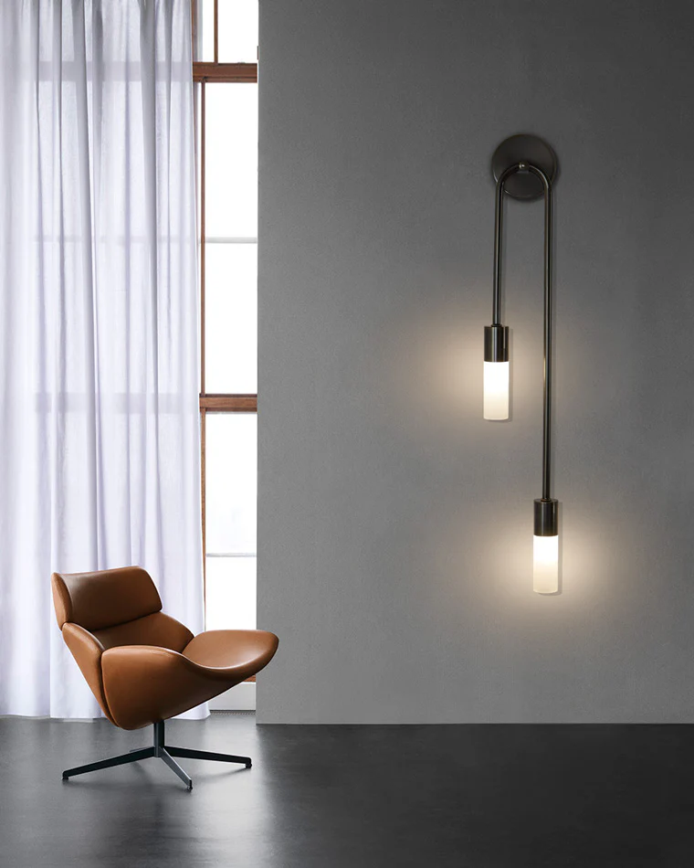 WOMO Black and Brass Modern Candelabra Wall Sconce-WM6096 - Image 2