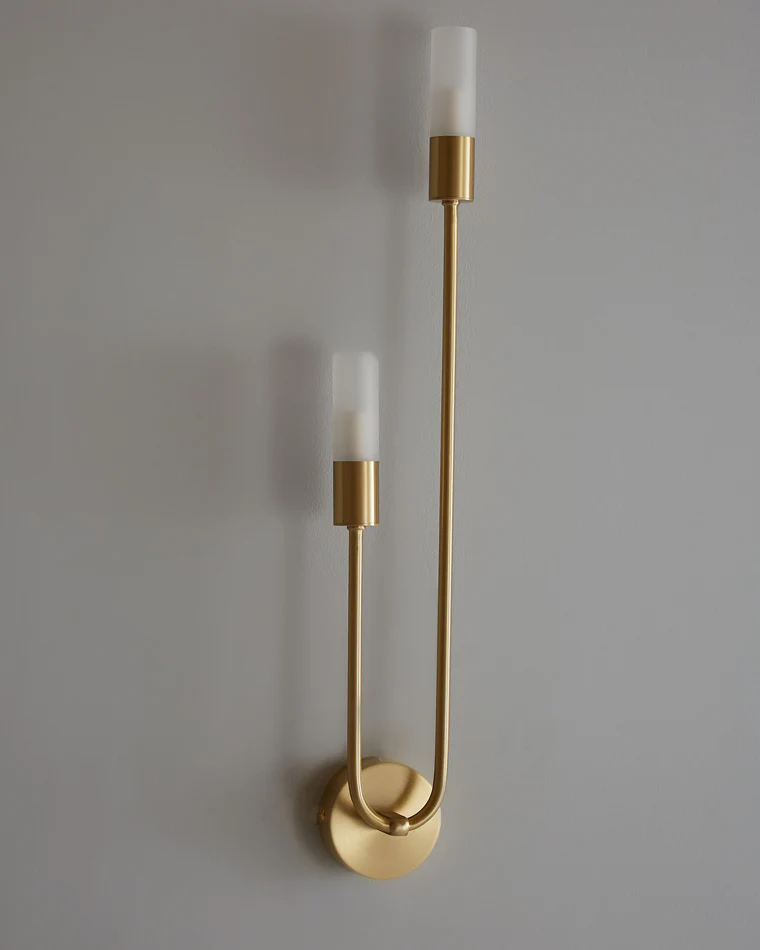 WOMO Black and Brass Modern Candelabra Wall Sconce-WM6096 - Image 31