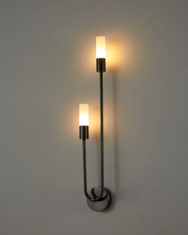 WOMO Black and Brass Modern Candelabra Wall Sconce-WM6096 - Image 42
