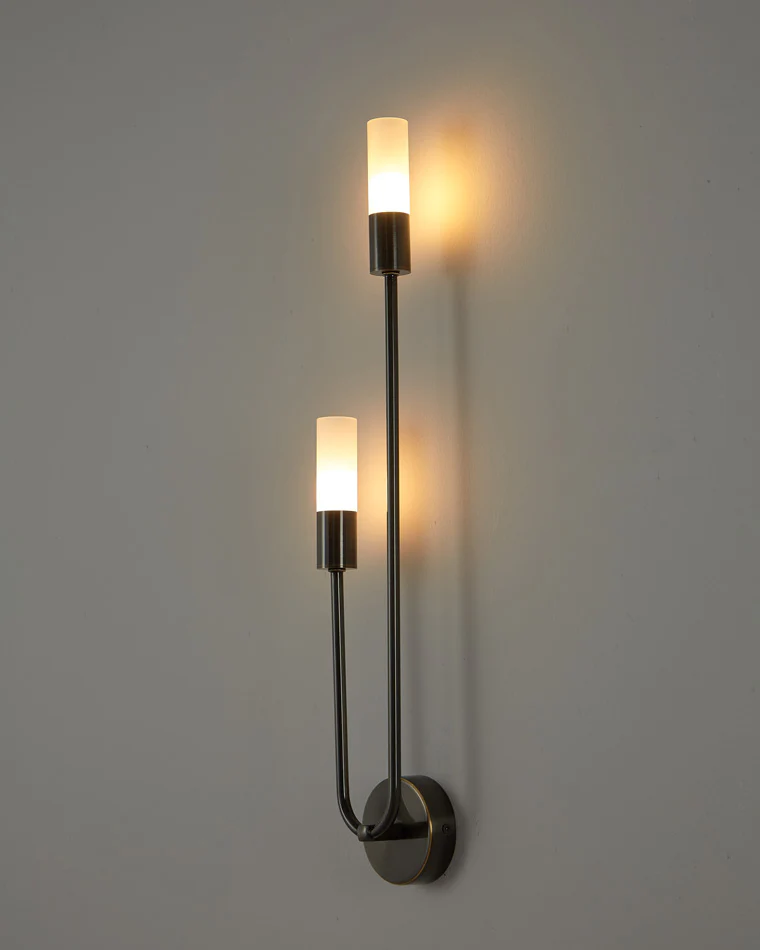 WOMO Black and Brass Modern Candelabra Wall Sconce-WM6096 - Image 43