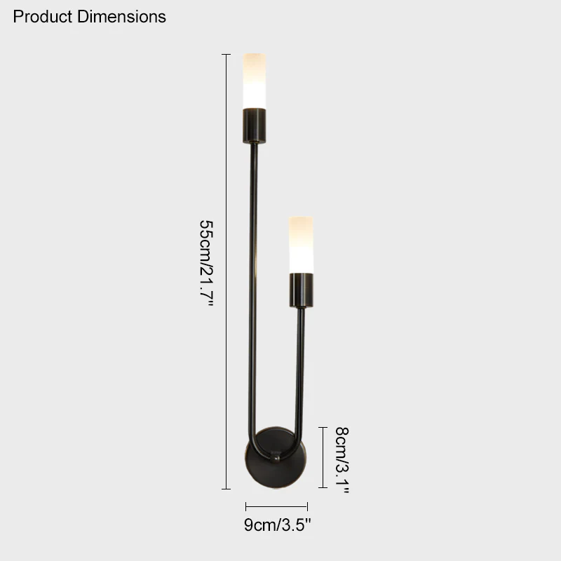 WOMO Black and Brass Modern Candelabra Wall Sconce-WM6096 - Image 57