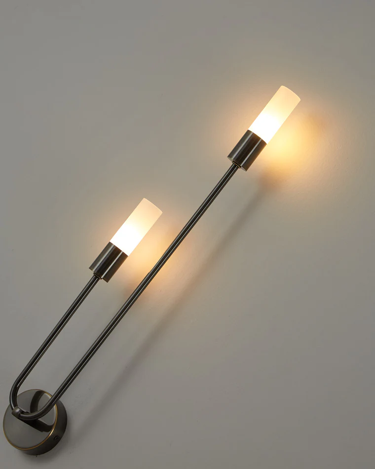 WOMO Black and Brass Modern Candelabra Wall Sconce-WM6096 - Image 8
