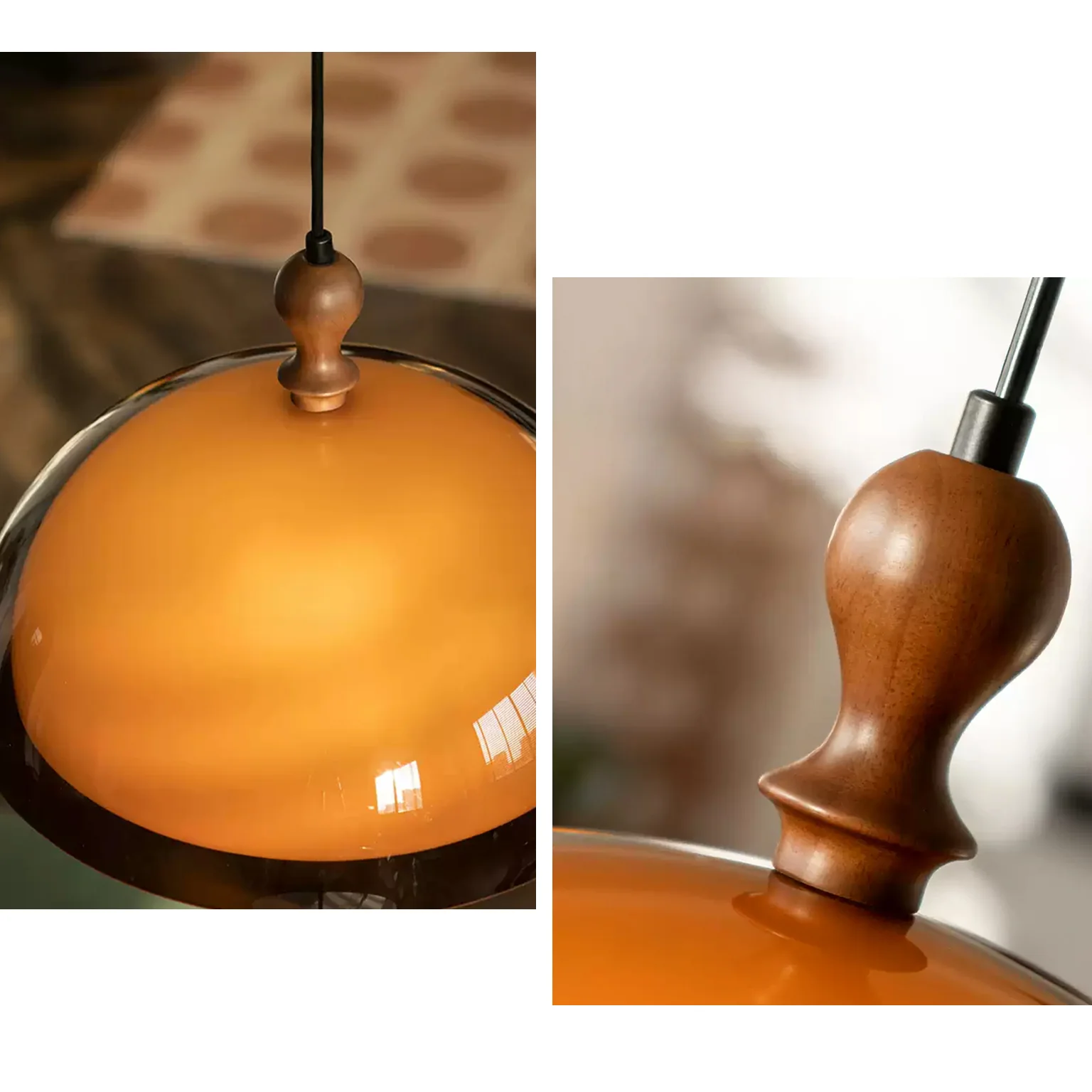 WOMO Brown Dome Pendant Light-WM2985 - Image 3