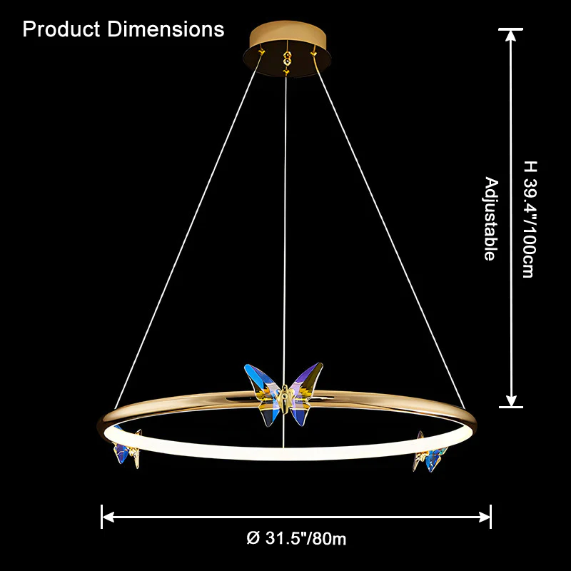 WOMO Butterfly Circular Led Chandelier-WM2802 - Image 11