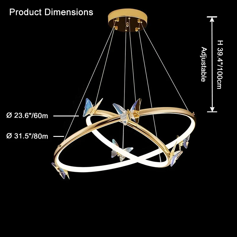WOMO Butterfly Circular Led Chandelier-WM2802 - Image 15
