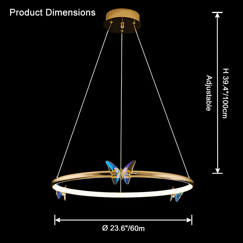 WOMO Butterfly Circular Led Chandelier-WM2802 - Image 9