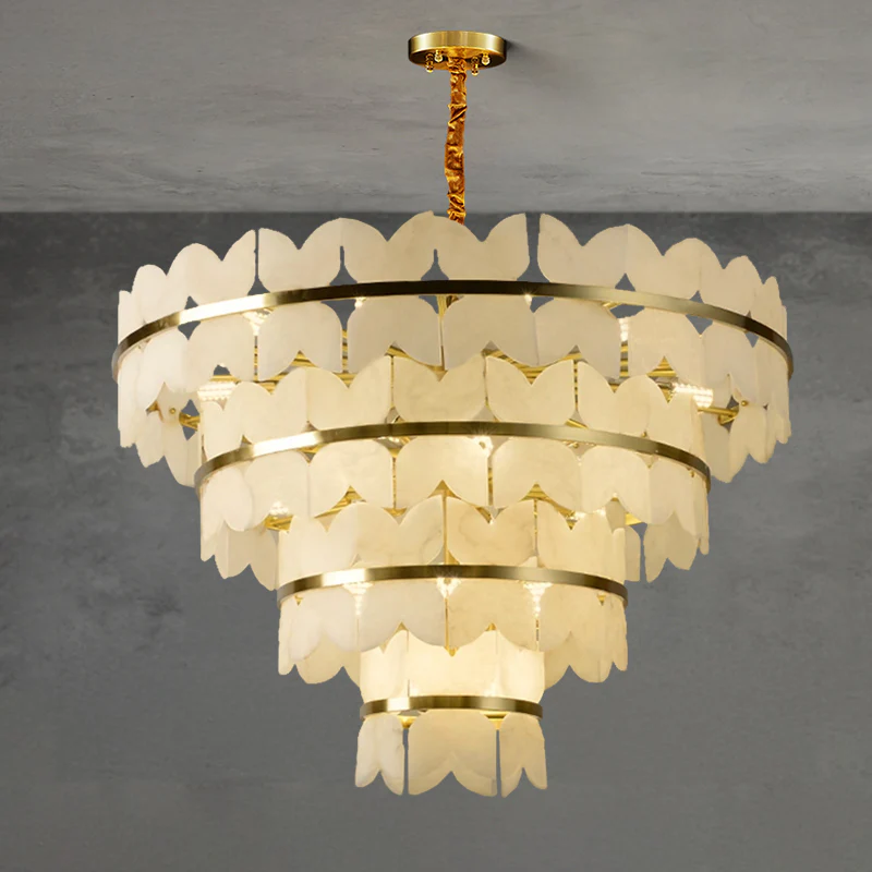 WOMO Butterfly Tiered Alabaster Chandelier-WM2851 - Image 10
