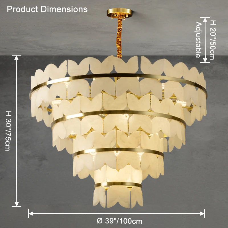 WOMO Butterfly Tiered Alabaster Chandelier-WM2851 - Image 11