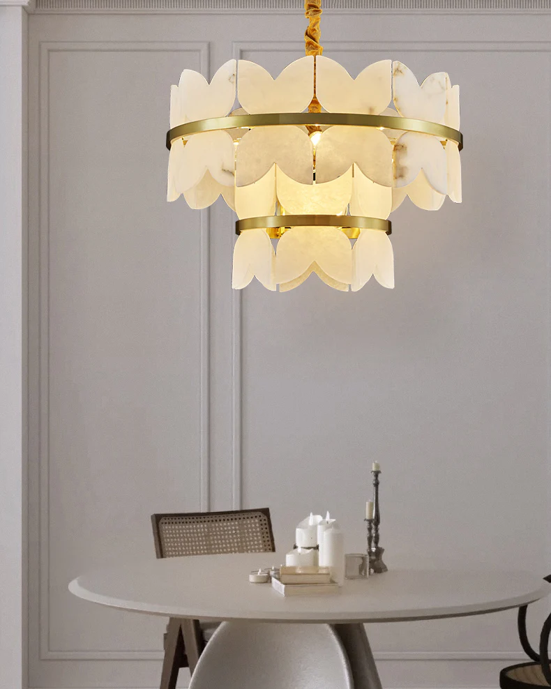WOMO Butterfly Tiered Alabaster Chandelier-WM2851 - Image 2