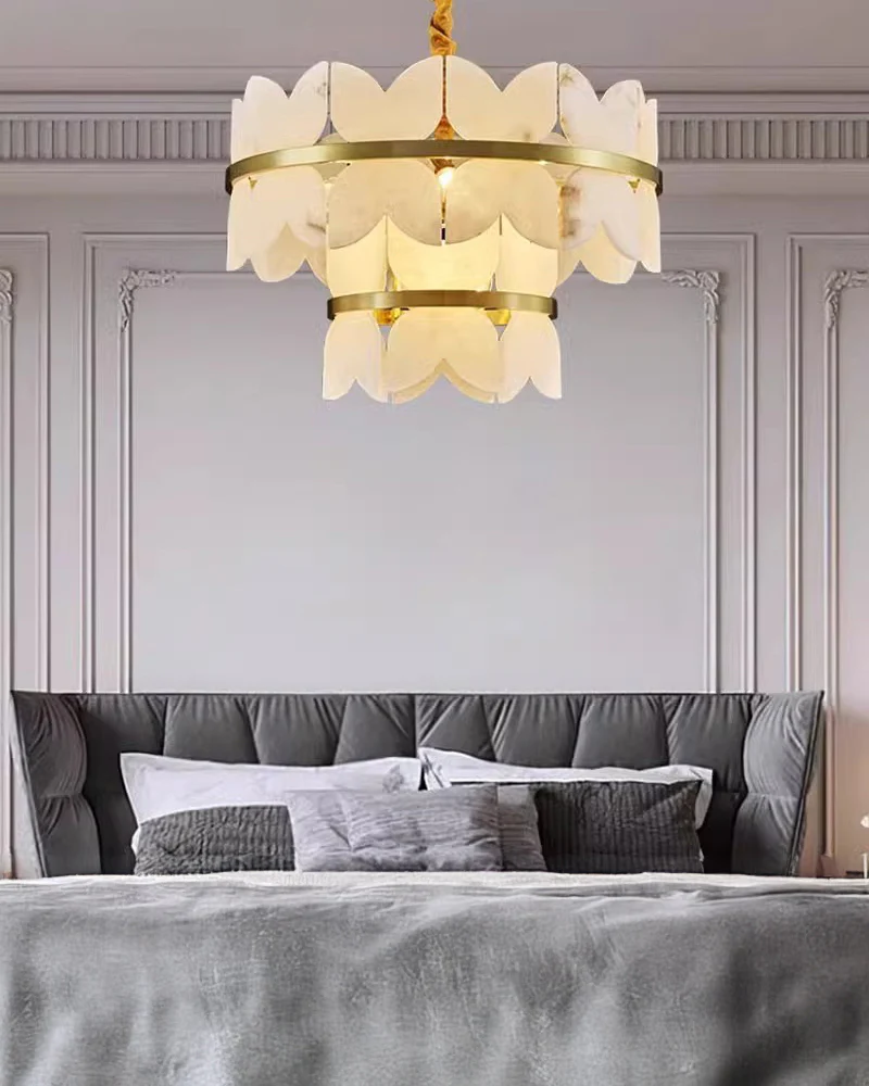 WOMO Butterfly Tiered Alabaster Chandelier-WM2851 - Image 3