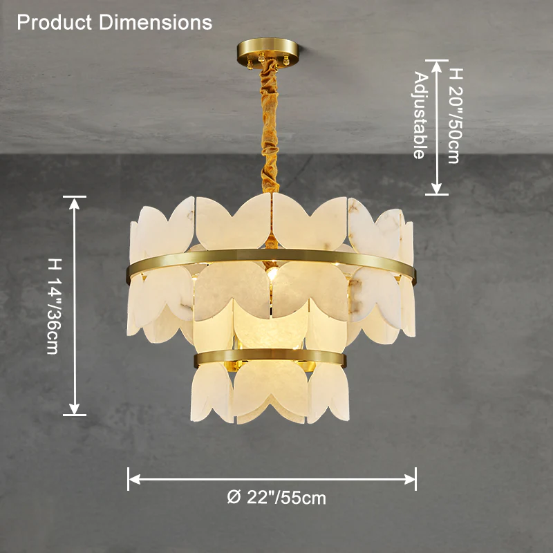 WOMO Butterfly Tiered Alabaster Chandelier-WM2851 - Image 7